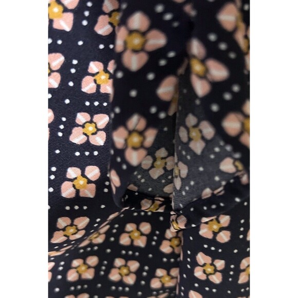 Loft Petites Mosaic Shift Dress LS Tie Belt XXSP Black Pink Yellow  Office - Picture 9 of 15